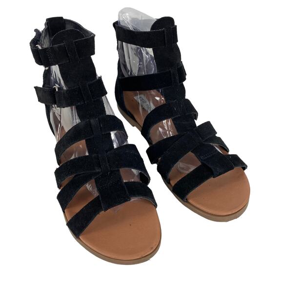 Steve Madden Gali Sandals Black Leather Open Toe Casual Gladiator Womens 8M - Picture 4 of 14
